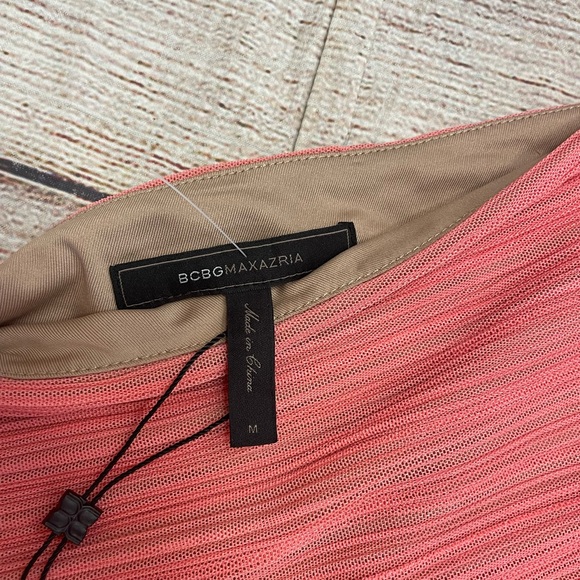 BCBGMaxAzria Pink and Tan One Shoulder Bodycon Dress - Picture 5 of 6